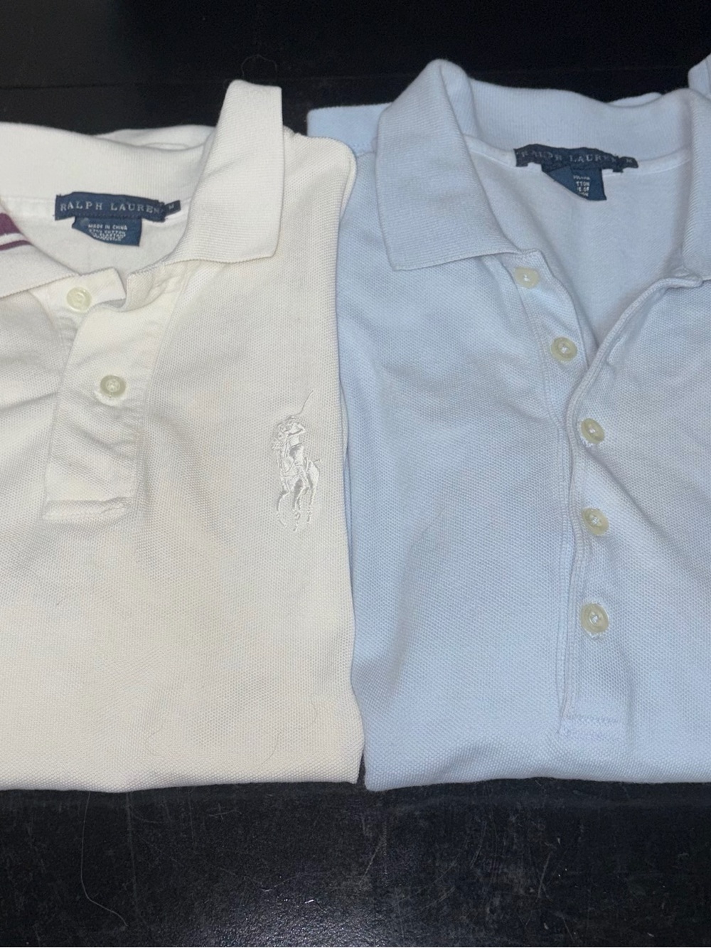 Ralph Lauren Blue Label Women’s Polo Tops - White & Light Blue